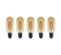 WULUN 5-Pack T45 LED Edison lampadina 6W 600 LM 2700K luce calda 60W sostituzione incandescente, E27 vite LED lampadina decorativa T45 vetro ambrato, non dimmerabile