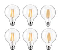 WULUN E27 G80 4W Vetro Retro lampadine led, Golf Ball lampadine decorative, E27 Base, AC/DC 220-240V, senza sfarfallio, 3000K bianco caldo, 400 Lumen, 6 pz