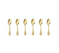 WuLun Golden - Servizio di posate da 6 pezzi in acciaio INOX 18/10 lucidato, stile barocco, ideale per casa, cucina, ristorante, matrimonio, feste, tè pomeridiano, Kaffeelöffel