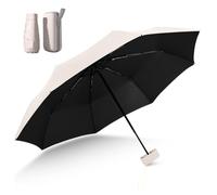 WULUN Ultra Leggero e Piccolo Anti-UV Mini Pieghevole Ombrello di Viaggio, 5 Pieghevoli Compatta Tasca Parasole Ombrello per Donne Ragazze Bambini, Protegge dai Raggi UV 99%