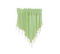 WUMUZAI 1 tenda mantovana trasparente verde, 130 x 60 cm, mantovana con perline per finestre, soggiorno, cucina, camera da letto, bagno, con tasca per asta, in voile con nappe