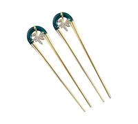 WUMUZAI 2 forcine per capelli francesi dorate, stile vintage, in metallo, a forma di U, per chignon, per acconciature, chignon, acconciature nuziali (2 pezzi)