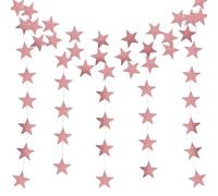 WUMUZAI 5 ghirlande a stella, 20 m, decorazioni con stelle glitterate, in carta glitterata, per compleanni, baby shower, feste di Natale, matrimoni, vacanze, oro rosa glitterato