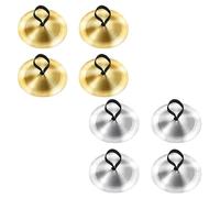 WUMUZAI 8 piatti da dito per danza del ventre, mini piatti a mano da 5,3 cm, con simbolo di strumento musicale, in ottone e ferro, per adulti, ballerini e feste serali, oro e argento