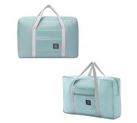 WUMUZAI Confezione da 2 borsoni da viaggio pieghevoli con custodia trolley, borse da viaggio pieghevoli leggere per viaggi, borsa pieghevole da notte, borse da trasporto per donne e uomini, Blu,