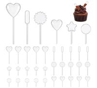WUMZIRA 120 Pipette Contagocce in Plastica, 6 Forme Assortite (Cuore, Stella, Sole, ecc.), Mini Pipette Trasferimento Liquidi