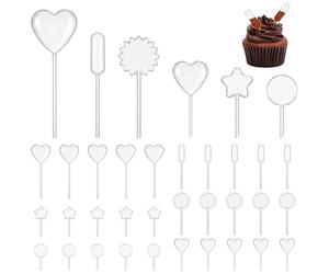WUMZIRA 120 Pipette Contagocce in Plastica, 6 Forme Assortite (Cuore, Stella, Sole, ecc.), Mini Pipette Trasferimento Liquidi