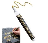 WUMZIRA Pennarello per Lapidi Oro, Pennarello Acrilico Indelebile per Scritte su Tombe e Monumenti Funebri, Resistente alle Intemperie e all'Acqua, Marker Professionale per Marmo, Pietra e Ceramica