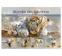 Wunder der Savanne. Afrikas Tierkinder im Licht der Sonne (Tischkalender 2027 DIN A5 quer), CALVENDO Monatskalender: Poetische Illustrationen von zauberhaften Tierkindern in ihrer natürlichen Umgebung