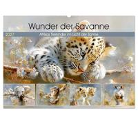 Wunder der Savanne. Afrikas Tierkinder im Licht der Sonne (Wandkalender 2027 DIN A2 quer), CALVENDO Monatskalender: Poetische Illustrationen von zauberhaften Tierkindern in ihrer natürlichen Umgebung