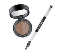 WUNDERBROW Soft Brow Define & Fill Brow Powder Duo (Castano) - Trucco per Sopracciglia dall’Effetto Naturale con Pennello a Doppia Punta, Vegan & Cruelty-Free
