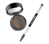 WUNDERBROW Soft Brow Define & Fill Brow Powder Duo (Nero/Castano) - Trucco per Sopracciglia dall’Effetto Naturale con Pennello a Doppia Punta, Vegan & Cruelty-Free