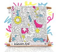 WunderRoll - Rotolo di carta da disegno da colorare 3m Premium Matt | Doodle Art di FRA! | 100+ personaggi unici (Giochi, Animali, Natura) | Made in Italy