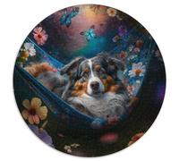 Wunderschöne Miniatur-Puzzles für Erwachsene mit amerikanischem Schäferhund, 1000 Teile, perfekt für Teenager und Familienspaß, ideales Geschenk zum Geburtstag, 1000 Teile (67,5x67,5cm)
