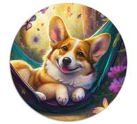 Wunderschönes Corgi-Puzzle mit 1000 Teilen für Erwachsene, rund, aus Pappe, für Teenager und Familienspaß, perfektes Weihnachtsgeschenk, 1000 Teile (67,5x67,5cm)