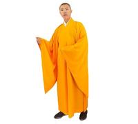WUNMSKZR Abito da Monaco Meditazione Unisex Vestiti Tradizionali Buddhisti Monaco Loose Comodi Primavera Autunno(Yellow,3XL)