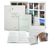 wunschzeit Vision Board Set 2026 - Manifestate la vostra vita da sogno | Visionboard con 200 schede e affermazioni | Workbook a 24 pagine per chiarezza, messa a fuoco e obiettivi, idea regalo per