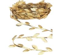 WUNZILO 1 pcs 10M Ghirlande di Foglie di Vite Artificiali Foglie Trim Nastro, Perfetto Decorato Vite per Mestiere Fai da Te Festa di Nozze Decorazione del Giardino di Casa(Oro)