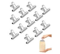 WUNZILO 12 Pezzi Fermacarte, Clip Multiuso in Metallo, Pinze Multiuso, Clip Fermacarte Metalliche per Ufficio, Ufficio di Cancelleria Pinze, per Ufficio, Scuola e Famiglia, 50mm e 63mm