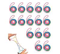 WUNZILO 15 PCS,Finger Twist Gioco A Filo,Gioco del Dito della Stringa,Finger String Game Rainbow Rope,Giochi di Corda Mano,Cats Cradle String,Ottimo Come Piccolo Regalo,Lunghezza 160cm
