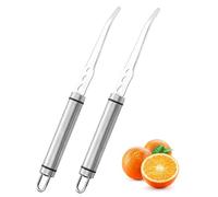 WUNZILO 2 pcs cucchiai di pompelmo, coltello da pompelmo, coltello curvo per pompelmo, in acciaio inox con taglio ondulato, pelapatate per frutta e cucina, utensili da intaglio curvi per agrumi