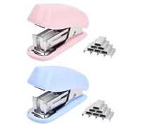 WUNZILO 2 pezzi Mini Pinzatrice Portatile, Cucitrice con scatola da 2000 punti metallic, Piccola Cucitrice Fatta a Mano, Cucitrice da Scrivania，Cucitrice Manuale，Cancelleria Domestica e Ufficio