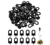 WUNZILO 50 Pezzi Gancio per Serra, Clip per Serra in plastica, Clip per Appendere Vaso di Fiori per Piante Set di Clip per Appendere - Accessori Serra(Nero)
