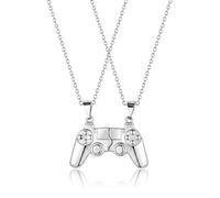 WUNZILO Collana dell'Amicizia per 2 con Ciondolo Controller Gioco, BFF Magnetica in Argento, Gioiello per Gamer, Regalo per Migliori Amiche e Coppie, Collana Calamita