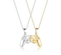 WUNZILO Collana dell'Amicizia per 2 con Ciondolo Controller Gioco, BFF Magnetica in Oro e Argento, Gioiello per Gamer, Regalo per Migliori Amiche e Coppie, Collana Calamita