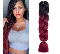 WUODHTW Braiding Hair Extension Braids Hair Hot Synthetic Crochet Twist Braid Hair Extension for Box Braids Synthetic Fiber for Women Cosplay Halloween (-B8)