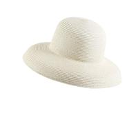 WUODHTW Cappello da donna Floppy a tesa larga estate spiaggia cappello di paglia UPF cappello da sole in paglia cappello da pescatore cappello freddo, Bianco latte, Taglia unica