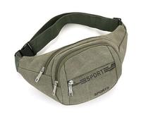 WUODHTW Marsupio sportivo per uomini e donne borsa per cellulare all'aperto per corsa fitness tempo libero borsa di tela, Verde militare, Zaino casual