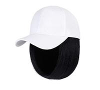 WUODHTW Parrucca da donna Cappello da baseball con estensioni dei capelli dritto corto Bob acconciatura regolabile parrucca cappello anatra lingua cappello parrucca
