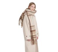 WUODHTW Winter Scarf for Women Shawl Cashmere Feel Tassel Plaid Large Scarves Wraps Poncho Coat Thick Cashmere Wrap (beige)