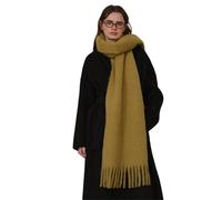 WUODHTW Women's Wool Winter Scarf Pure Color Warm Winter Scarf for Women Men Soft Luxurious Cashmere Feel Scarfs Shawl Wraps (Khaki)