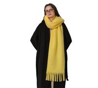 WUODHTW Women's Wool Winter Scarf Pure Color Warm Winter Scarf for Women Men Soft Luxurious Cashmere Feel Scarfs Shawl Wraps (M yellow)