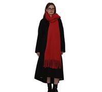 WUODHTW Women's Wool Winter Scarf Pure Color Warm Winter Scarf for Women Men Soft Luxurious Cashmere Feel Scarfs Shawl Wraps (red)