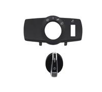 WUPEDI Pannello di copertura del pulsante del faro anteriore dell'auto multifunzione, interruttore rotante, sostituzione del pannello, for BMW gruppo interruttore fari(BLACK 2pcs Set-model E)