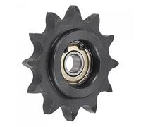 WUPEDI Parte dentata per Trasmissione Motosega per Pignone Tenditore Catena Foro 8Mm Dente per Passo 1/2 Finitura Ossido Nero Acciaio al Carbonio C45 con Inserto Cuscinetto