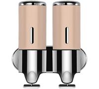 WUPNGS Dispenser di Sapone for Bagno, disinfettante for Le Mani, a Parete, in Acciaio Inox, a Testa Singola/Doppia, Impermeabile, con Tirante in Metallo(C)