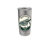 Wuppertal Germania Vintage Travel Emblem Schwebebahn Bicchiere termico in acciaio inox doppia parete
