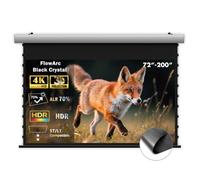 WUPRO FlowArc Schermo di Proiezione a Discesa 110 Pollici, Elettrico Motorizzato, Black Crystal 4K ALR, Parete/Soffitto, Compatibile con Proiettori ST/LT (Non UST), Ambienti Luminosi