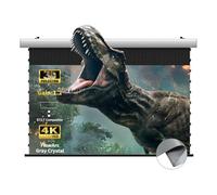 WUPRO FlowArc Schermo di Proiezione a Discesa 72 Pollici, Elettrico Motorizzato, Gray Crystal 4K e 3D Avanzato, Parete/Soffitto, Proiettori ST/LT (Non UST), Ambienti Poco Illuminati