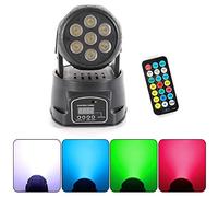 WUPYI2018 7 LED RGBW Moving Head Stage Lighting DJ Party Light DMX Stage Lighting con telecomando.