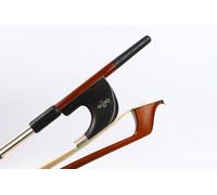 WUQIMUSC Arco tedesco per contrabbasso verticale 3/4 suono potente bastone in legno brasiliano ben bilanciato rana ebano bello intarsio conchiglia crine naturale (capelli bianchi)