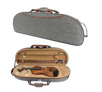 WUQIMUSC Custodia per violino 4/4 Full Size Nylon Oxford Scatola leggera Spallacci regolabili Violino borsa da viaggio (grigio)