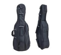 WUQIMUSC Custodia per violoncello, dimensioni 4/4, esterno in nylon, imbottitura in schiuma spessa 20 mm, spallacci regolabili, tasche multiple, spazio frontale per accessori, tasca posteriore per