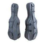 WUQIMUSC Custodia per violoncello, dimensioni 4/4, esterno in nylon, imbottitura in schiuma spessa 20 mm, spallacci regolabili, tasche multiple, spazio frontale per accessori, tasca posteriore per