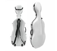 WUQIMUSC Custodia per violoncello in fibra di carbonio 4/4, resistente custodia rigida per violoncello con ruote, cinghie per zaino e manici imbottiti, 3,8 kg, design elegante e durevole per viaggi