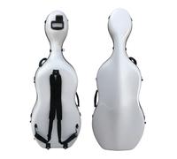 WUQIMUSC Custodia rigida in fibra di carbonio composita per violoncello 4/4 con ruote resistenti e cinghie per zaino, design a sospensione, manico integrato, guscio rigido impermeabile, peso 4 kg